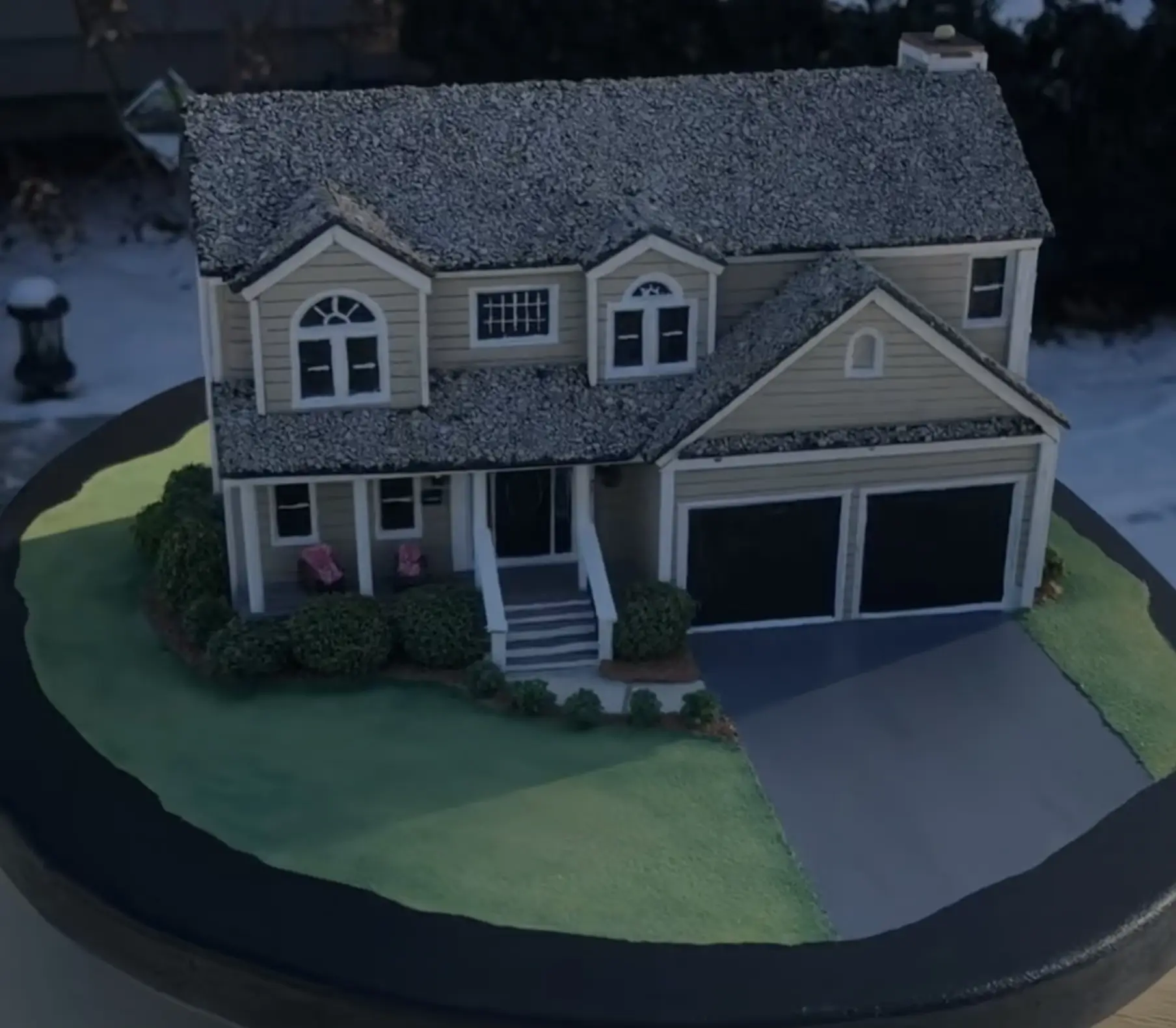 Replica of a Bridgewater colonial home with attached garage